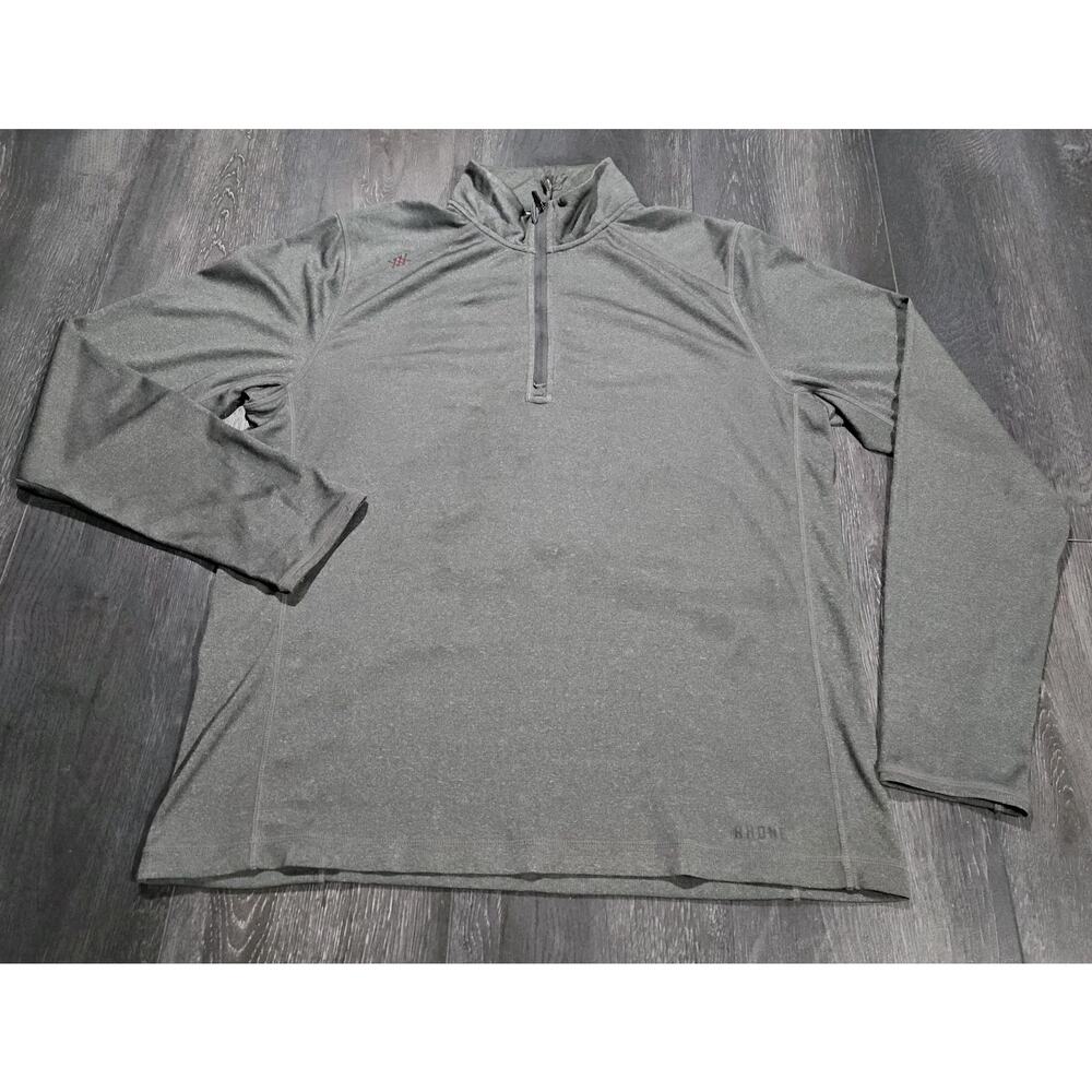 Rhone Performance 1/4 Zip Pullover Men L Gray Stretch Sequoia Golf Preppy Tennis